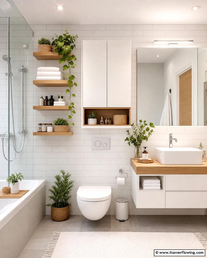 Wall Mounted Storage Units - 25 Family Bathroom Ideas for Functional and Stylish Spaces