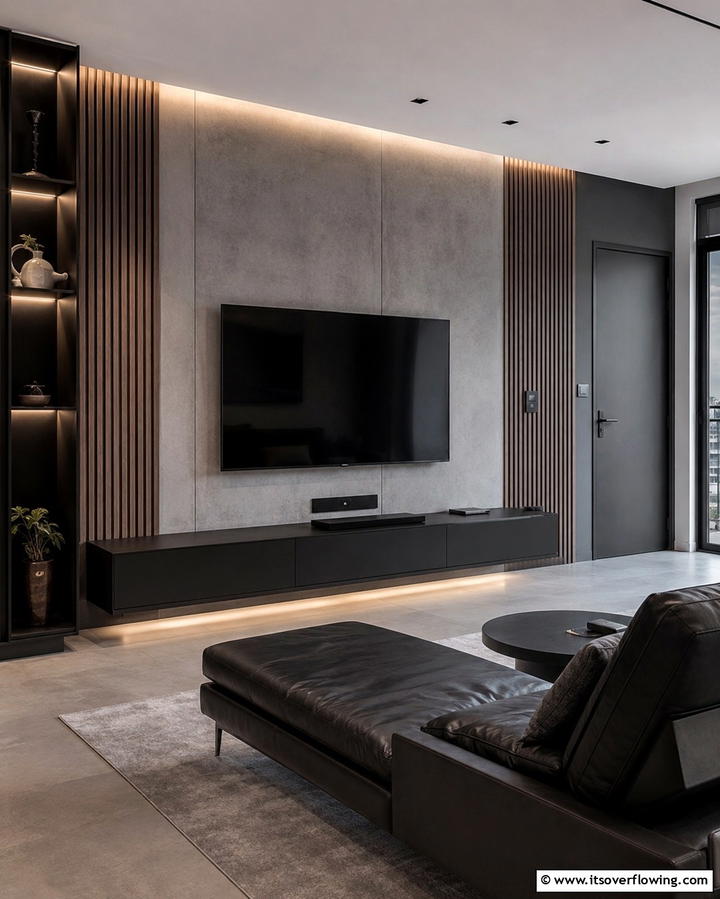 Wall Mounted TV Units - 25 Small Apartment Ideas for Guys- Stylish & Functional