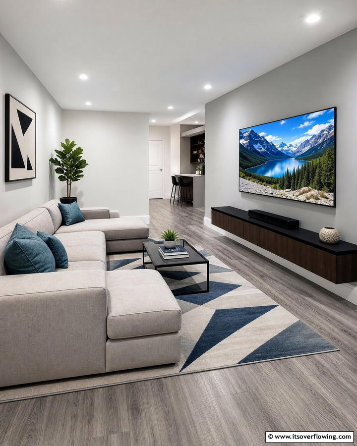 Wall Mounted TV for Space Efficiency - 20 Small Media Room Ideas for Cozy Entertainment