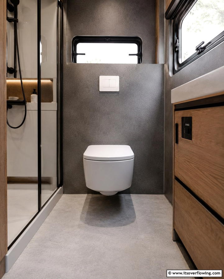 Wall Mounted Toilets - 25 Small RV Bathroom Ideas for Compact Spaces