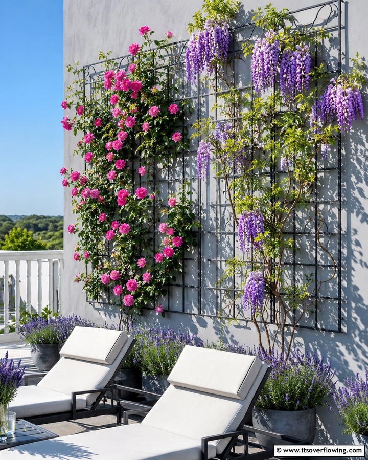 Wall Mounted Trellis - 25 Beautiful Balcony Trellis Ideas for Your Space