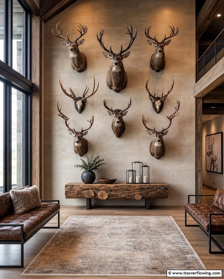 Wall Mounted Trophy Displays - 25 Hunting Room Ideas for the Ultimate Sportsman’s Retreat