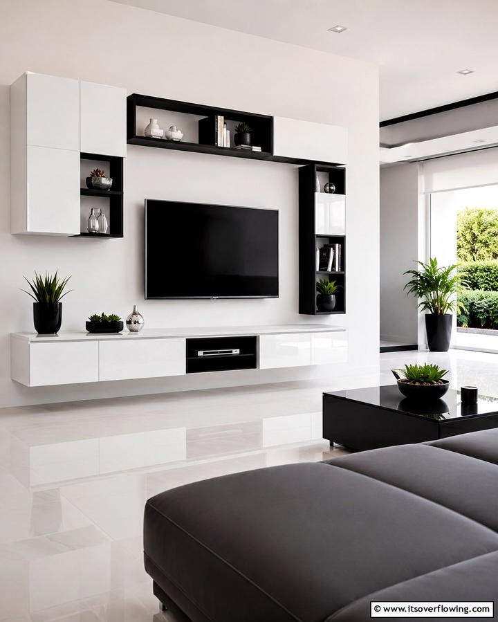Wall Mounted Units for Modern Appeal - 25 Living Room Bookshelf Ideas for Stylish Storage