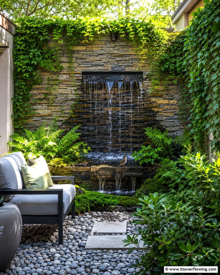 Wall Mounted Water Features - 20 Small Walled Garden Ideas for Cozy Outdoor Spaces