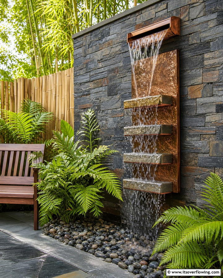 Wall Mounted Water Features - 20 Outdoor Wall Decor Ideas to Transform Your Space