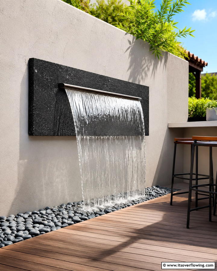 Wall Mounted Waterfall - 25 Pondless Waterfall Design Ideas for a Serene Backyard