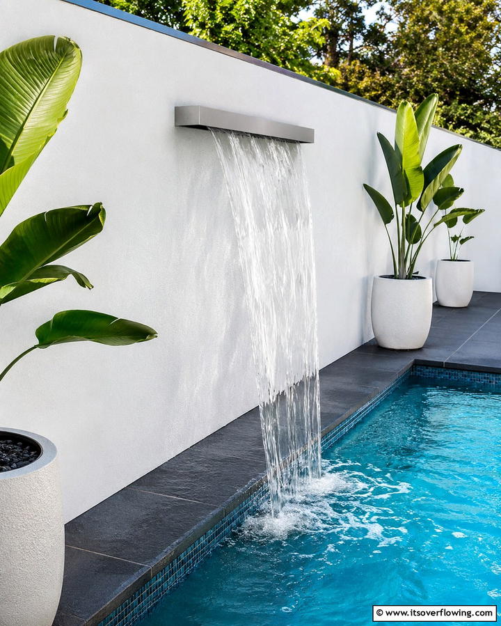 Wall Mounted Waterfall - 25 Small Pool Waterfall Ideas for Your Backyard
