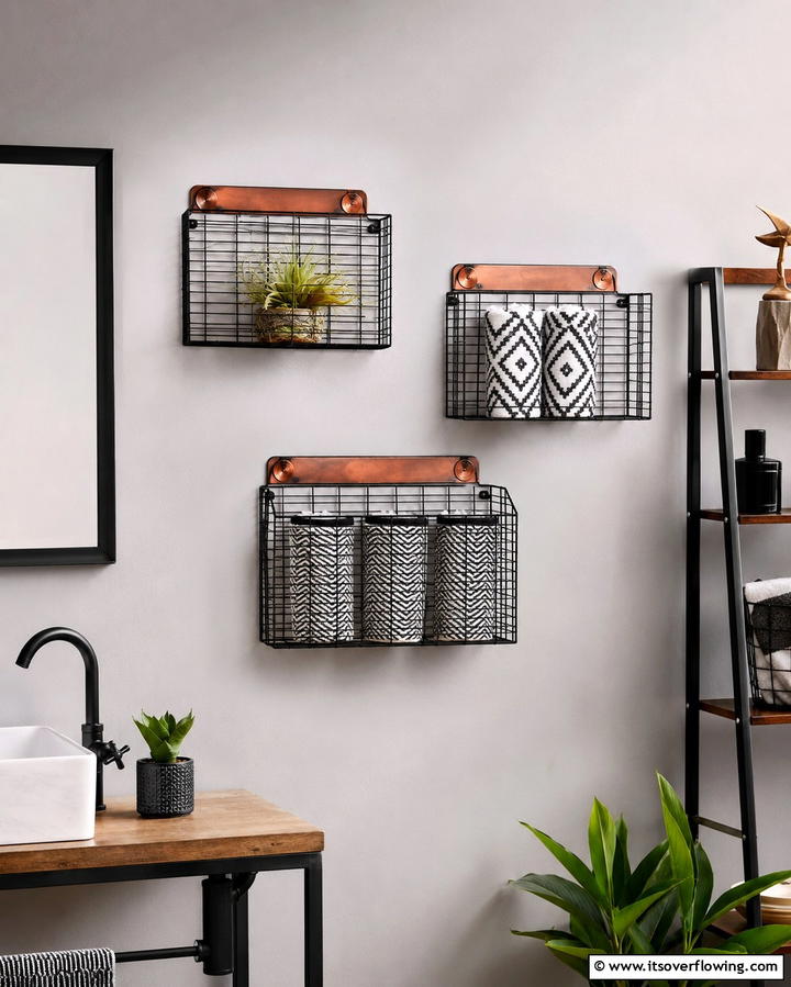 Wall Mounted Wire Baskets - 25 Towel Display Ideas to Organize Your Bathroom
