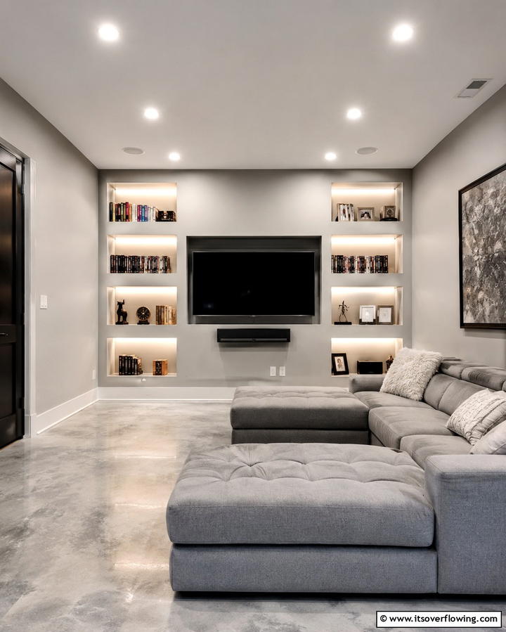 Wall Niches for Hidden Storage - 20 Small Media Room Ideas for Cozy Entertainment