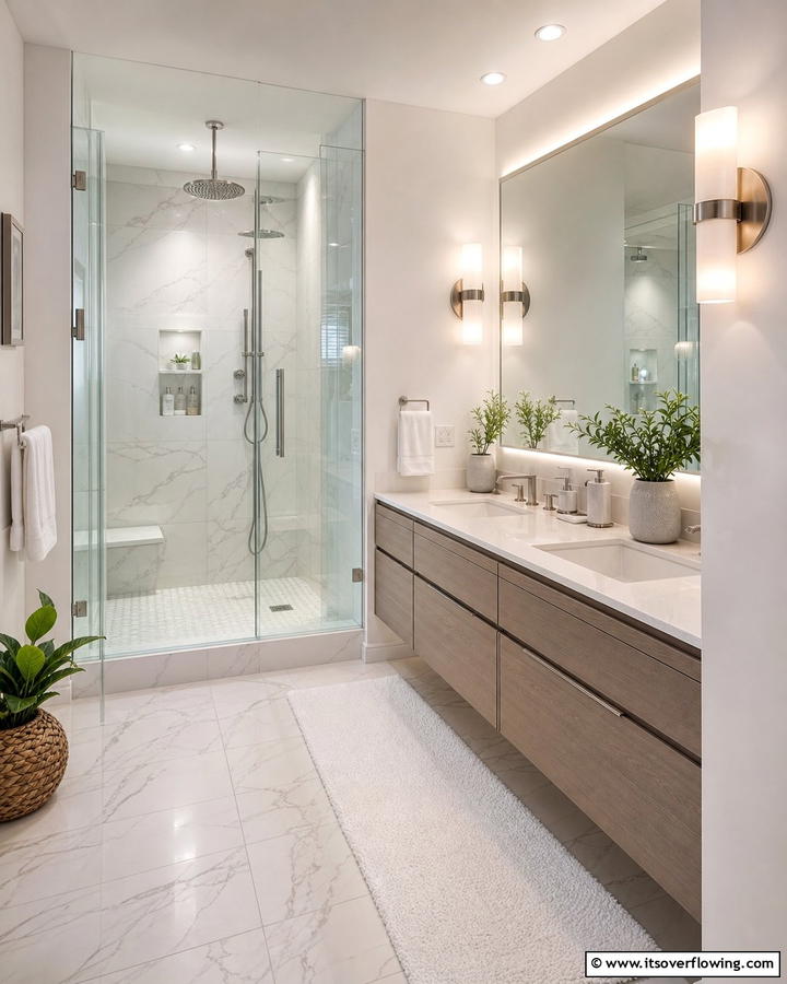 Wall Sconce Lighting - 20 Shower Lighting Ideas for a Bright and Inviting Bathroom