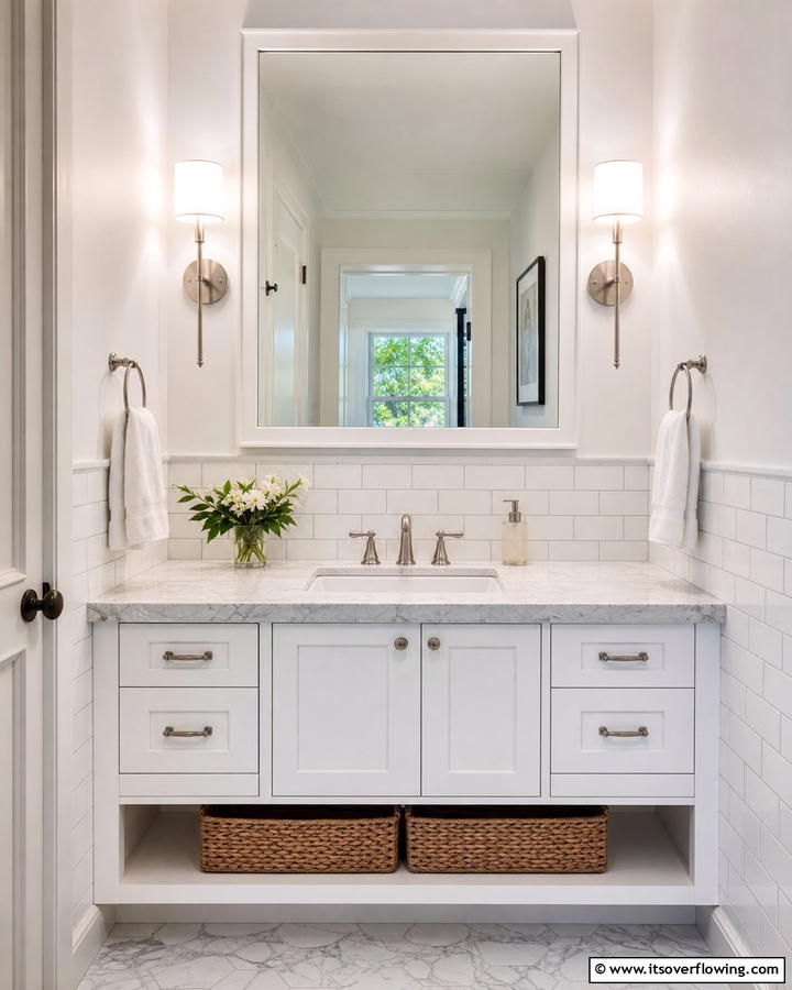 Wall Sconces for Focused Illumination - 20 Small Bathroom Lighting Ideas for a Bright and Spacious Feel