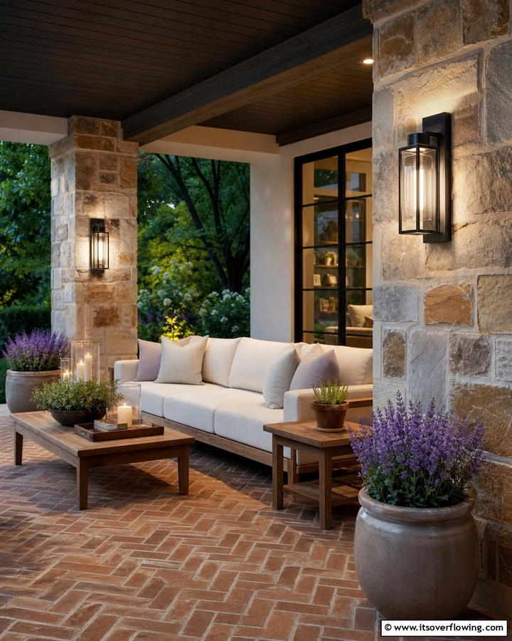 Wall Sconces for Focused Lighting - 20 Covered Patio Lighting Ideas for Outdoor Ambiance