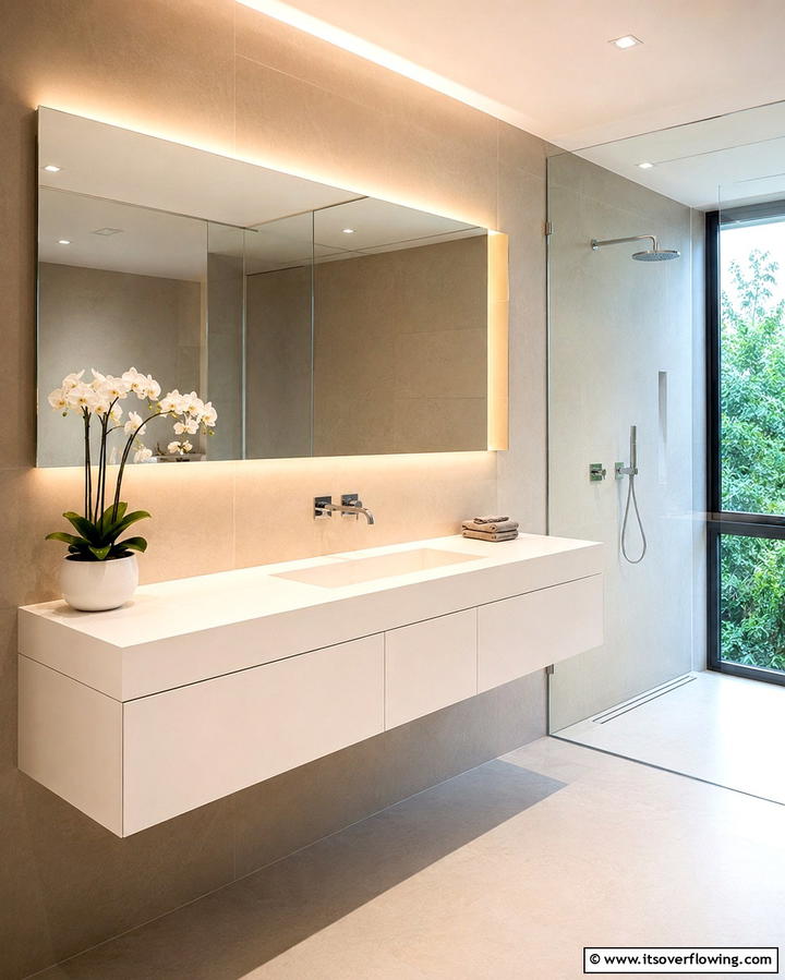 Wall To Wall Floating Vanity - 25 Floating Vanity Bathroom Ideas for a Modern and Sleek Look