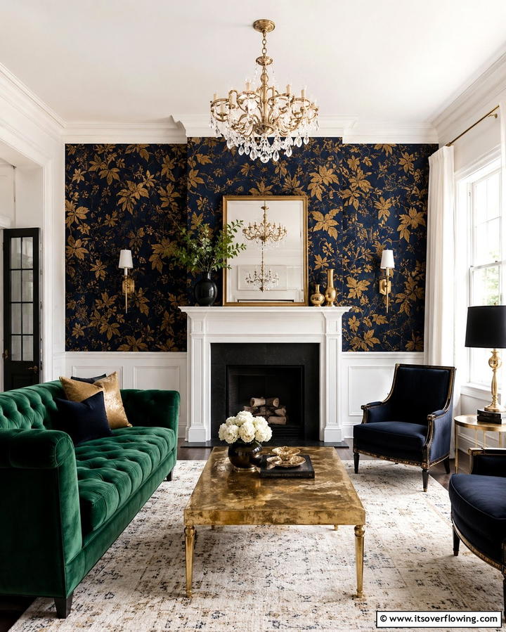 Wallpaper Wonders - 25 Fireplace Accent Wall Ideas for a Stunning Focal Point