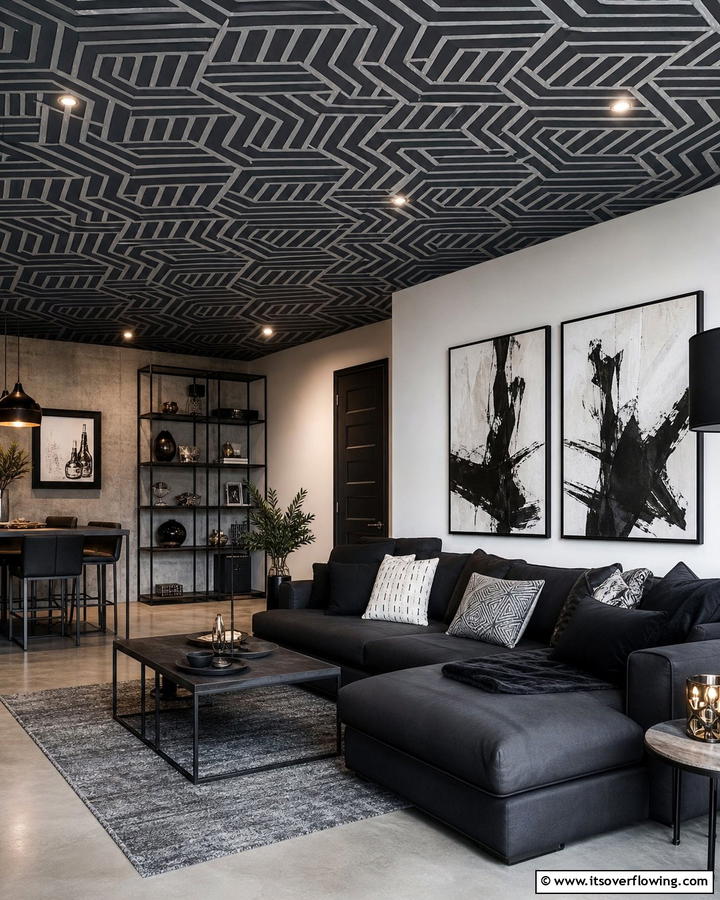 Wallpaper for Unique Designs - 20 Man Cave Ceiling Ideas to Elevate Your Space