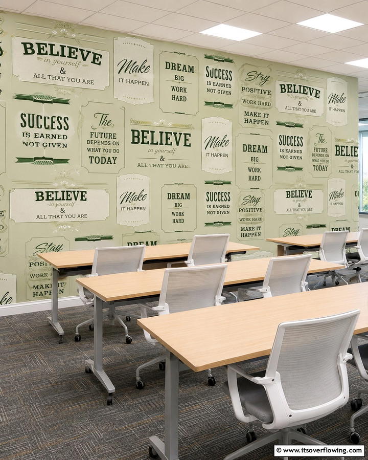 Wallpaper with Inspirational Quotes - 25 Creative Office Accent Wall Ideas to Inspire Your Space