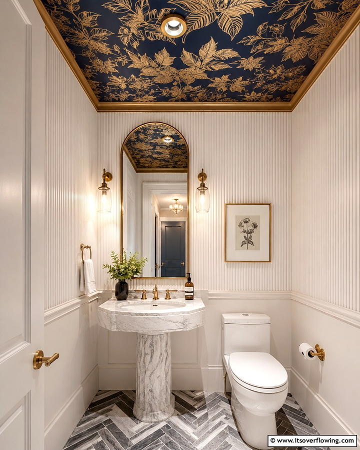 Wallpapered Ceilings for a Bold Statement - 25 Affordable Cheap Ceiling Ideas for Your Home