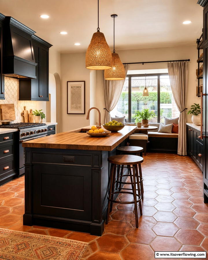 Warm Ambiance - 30 Kitchens With Black Cabinets for Bold Elegance