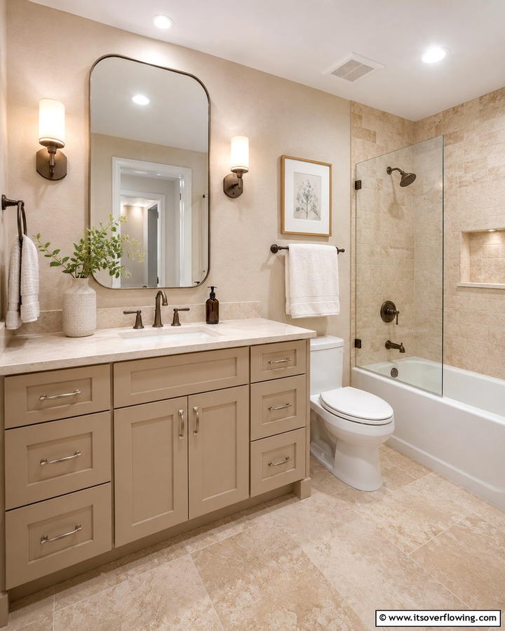 Warm Beige Cabinets - 25 Bathroom Cabinet Color Ideas for a Fresh Look
