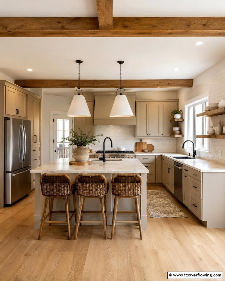 Warm Beige Cabinets for a Cozy Ambiance - 25 Painting Kitchen Cabinet Ideas for a Fresh Look