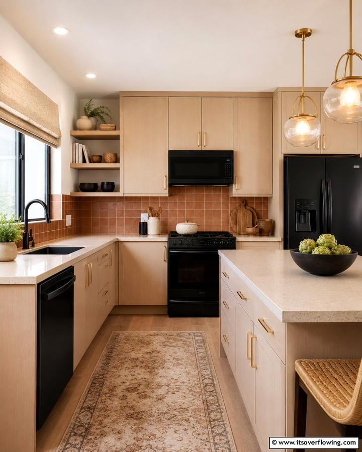 Warm Beige Cabinets - 20 What Color Cabinets Go With Black Appliances
