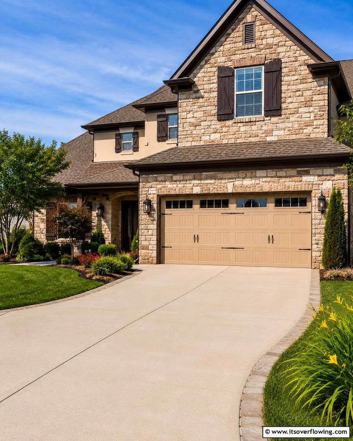 Warm Beige Neutrality - 25 Garage Door Paint Ideas to Boost Curb Appeal