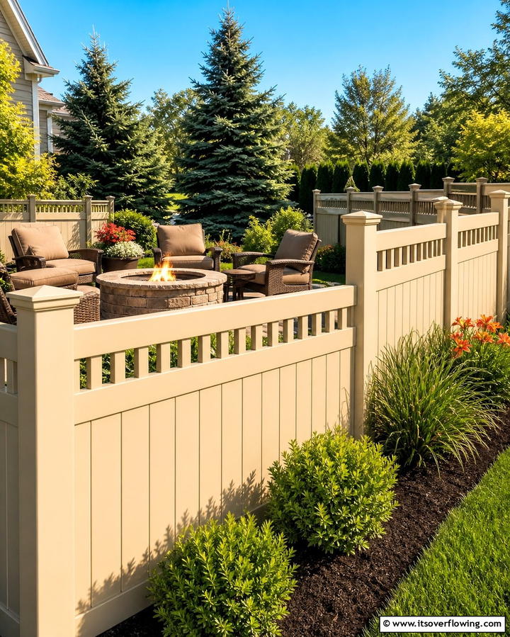 Warm Beige Vinyl FenceExact - 25 Vinyl Fence Colors to Enhance Your Outdoor Space