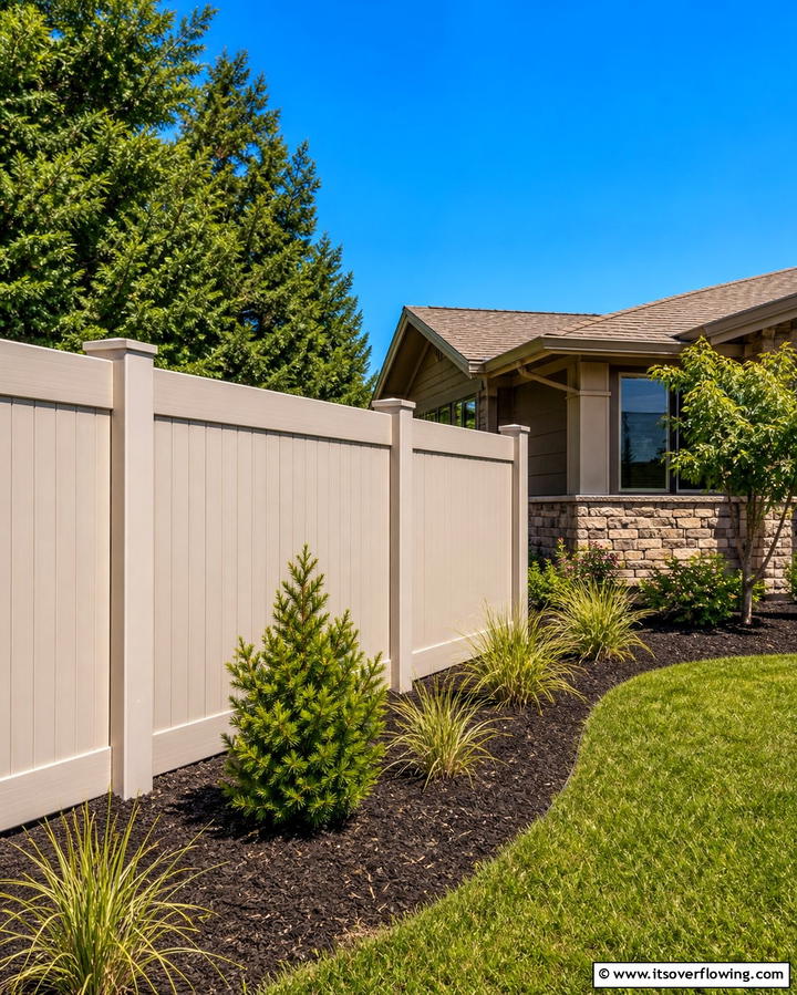Warm Beige Vinyl FenceOne - 25 Vinyl Fence Colors to Enhance Your Outdoor Space