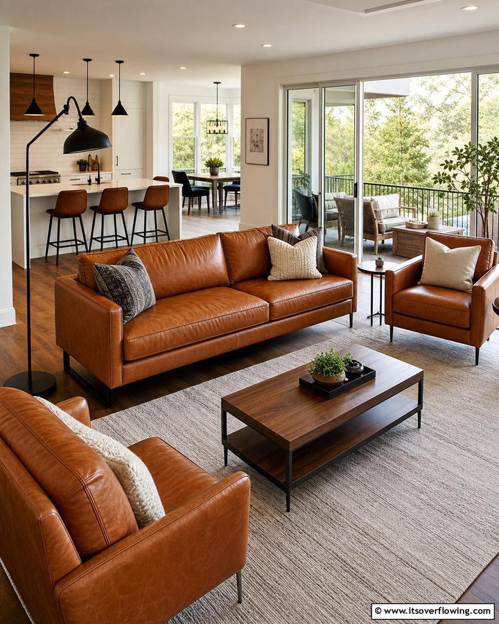 Warm Brown Leather Furniture - 20 Black and Brown Interior Design Ideas for Modern Homes