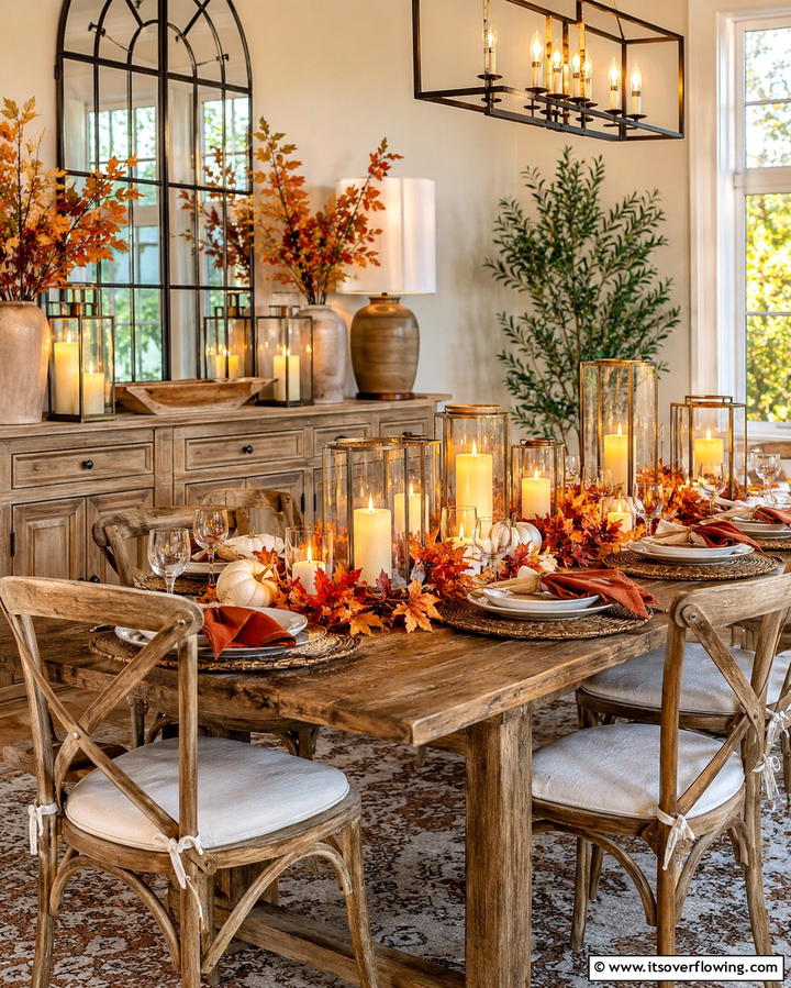Warm Candlelit Ambiance - 25 Fall Table Decor Ideas for a Seasonal and Festive Dining Experience