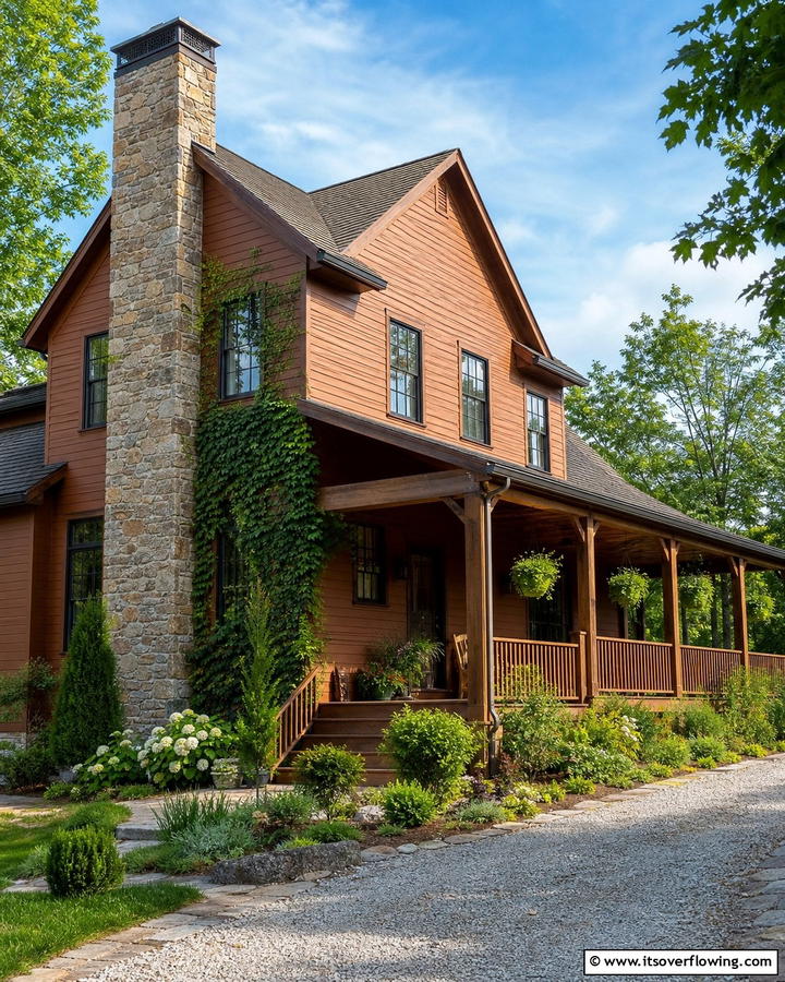 Warm Clay Brown for a Cozy Feel - 20 Home Designs Using Natural Clay Siding Colors
