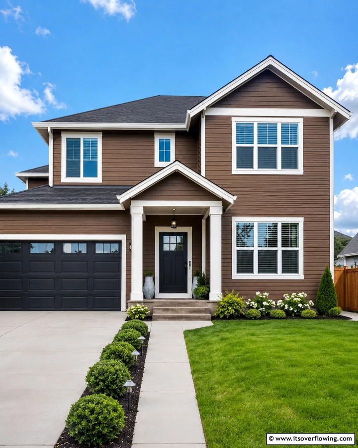 Warm Cocoa Charm - 30 Brown Exterior House Color Ideas for Warm Curb Appeal