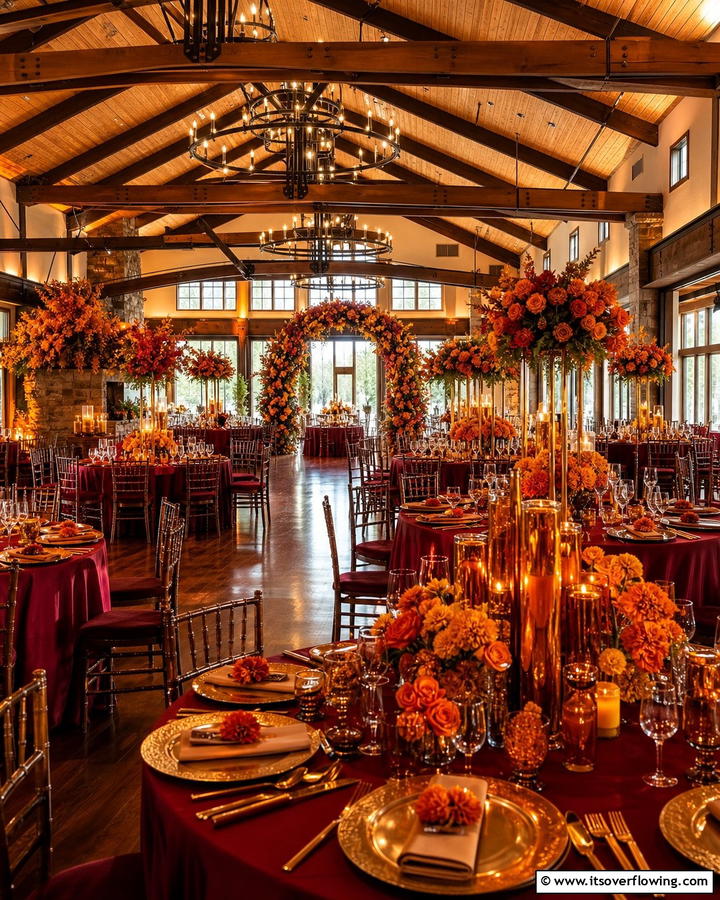 Warm Color Palette Accents - 21 Fall Wedding Décor Ideas for a Seasonal Celebration