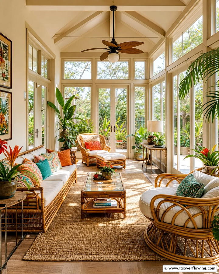 Warm Cream Tones - 20 Sunroom Color Ideas to Brighten Your Space