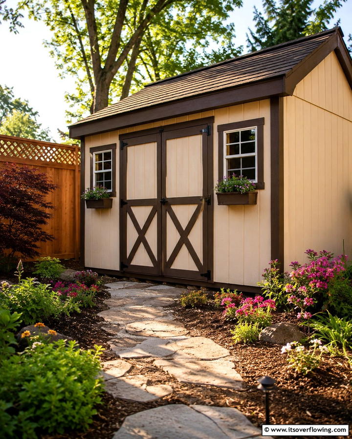 Warm Cream - 25 Shed Color Ideas to Brighten Your Outdoor Space