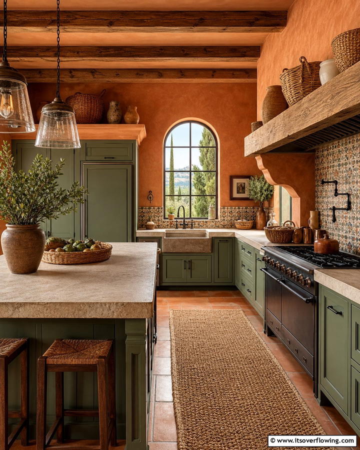 Warm Earth Toned Palette - 30 Tuscan Kitchen Ideas for Warm Rustic Mediterranean Vibes