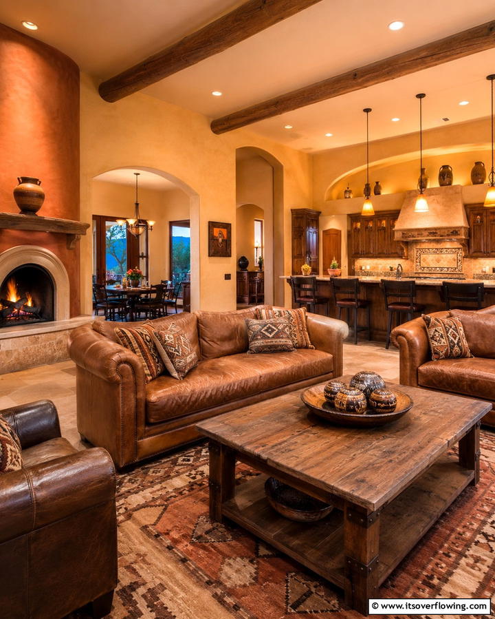 Warm Earth Toned Walls - 25 Southwest Living Room Ideas for a Cozy Vibe