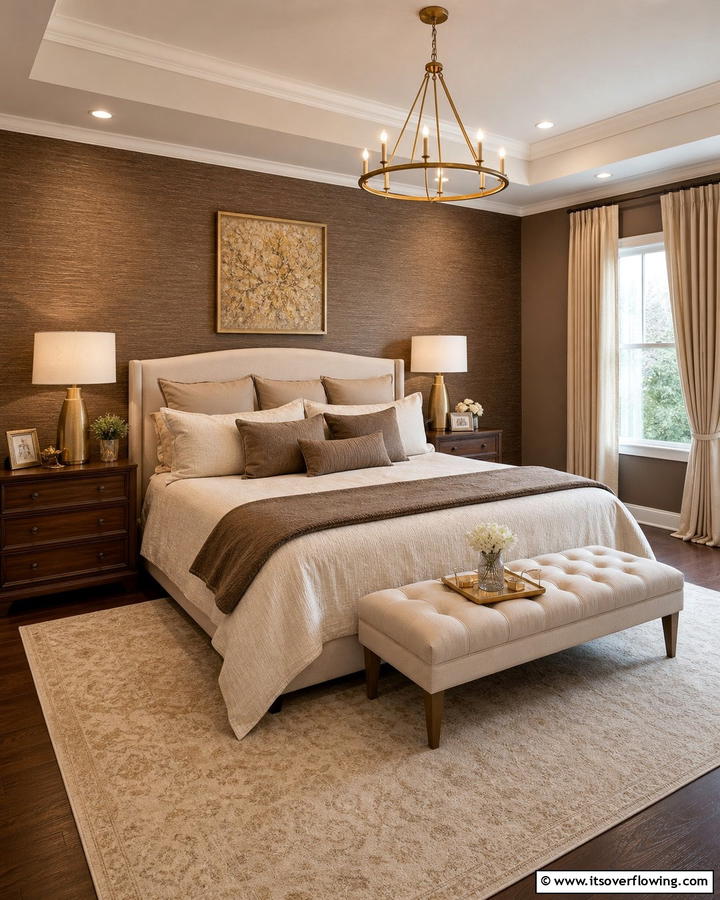 Warm Earth Toned Walls - 25 Brown Bedroom Ideas for a Warm and Cozy Atmosphere