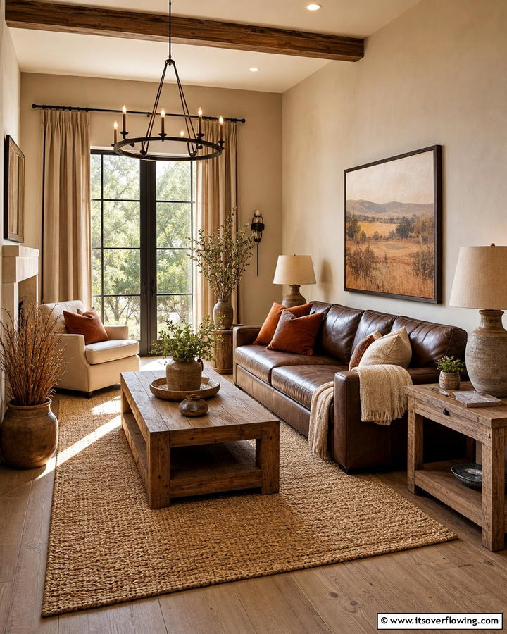 Warm Earthy Tones - 21 Cozy Living Room Ideas for Warm & Inviting Spaces