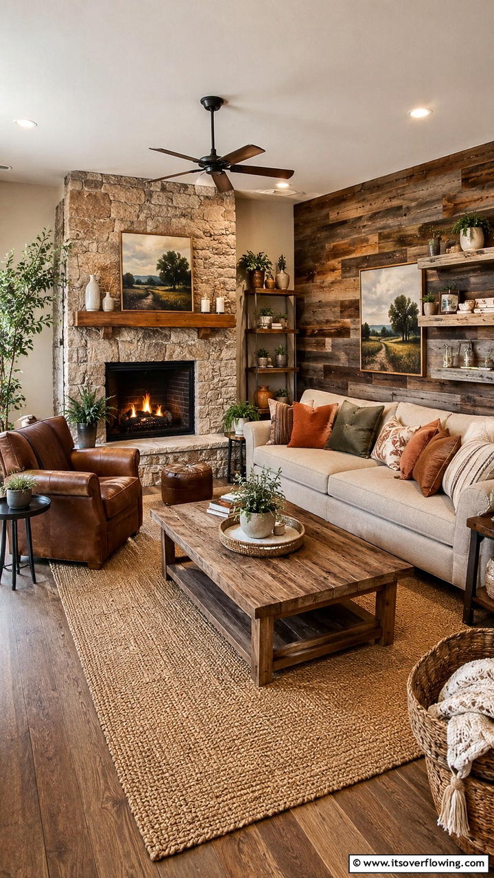 Warm Earthy Tones - 30 Cottage Living Room Ideas for Cozy Home Spaces