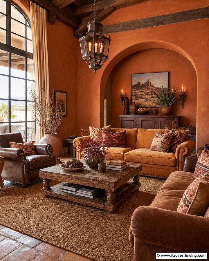 Warm Earthy Tones - 30 Western Living Room Ideas for Cozy Rustic Ambiance