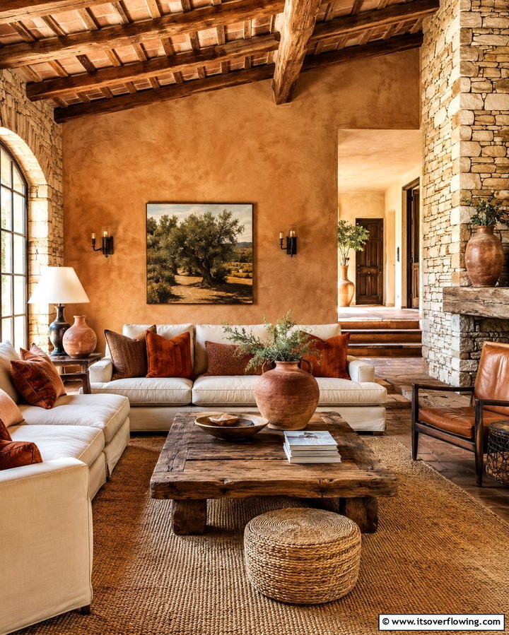 Warm Earthy Tones - 20 Tuscan Living Room Ideas for a Cozy Feel