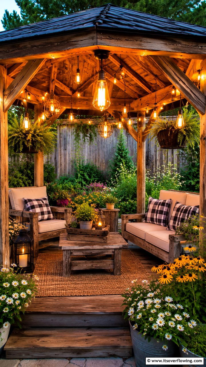 Warm Edison Bulbs - 30 Gazebo Lighting Ideas- Ambient Outdoor Illumination