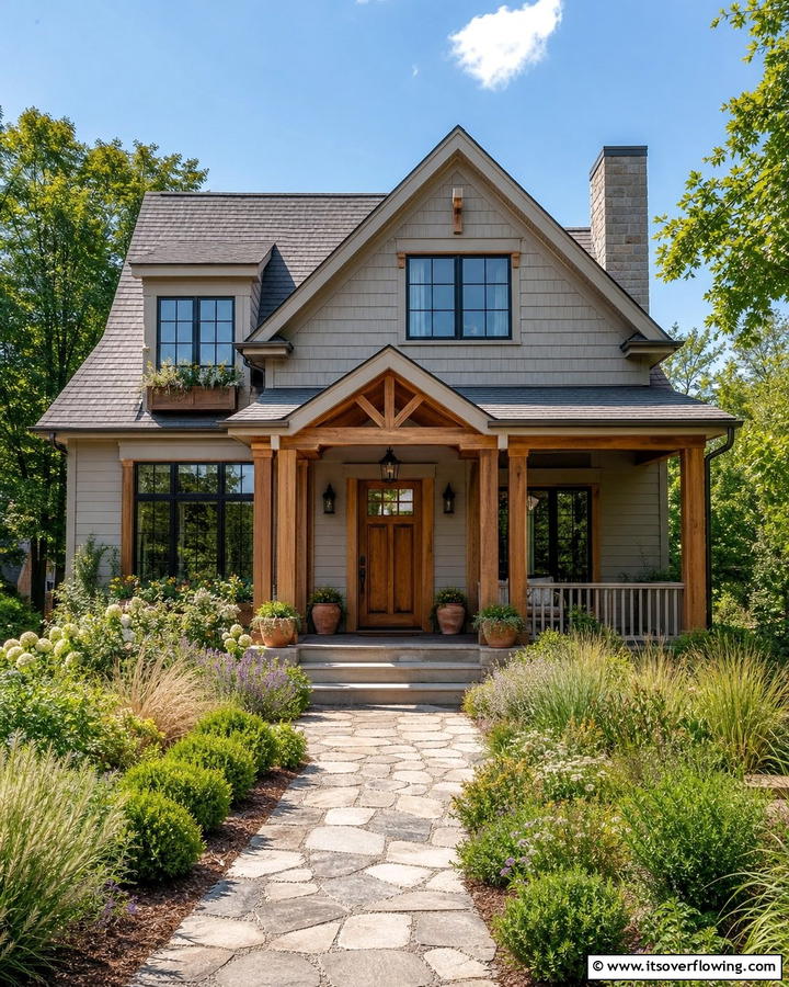 Warm Greige Tones - 21 Gray Exterior House Paint Ideas for Stunning Curb Appeal