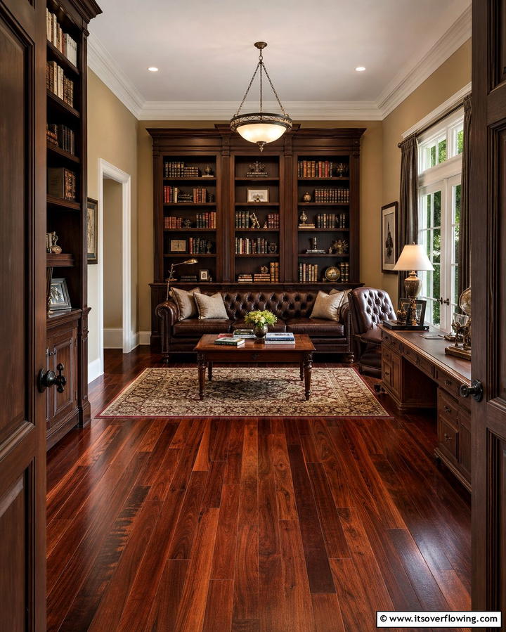 Warm Mahogany Richness - 25 Wood Floor Colors to Transform Your Home