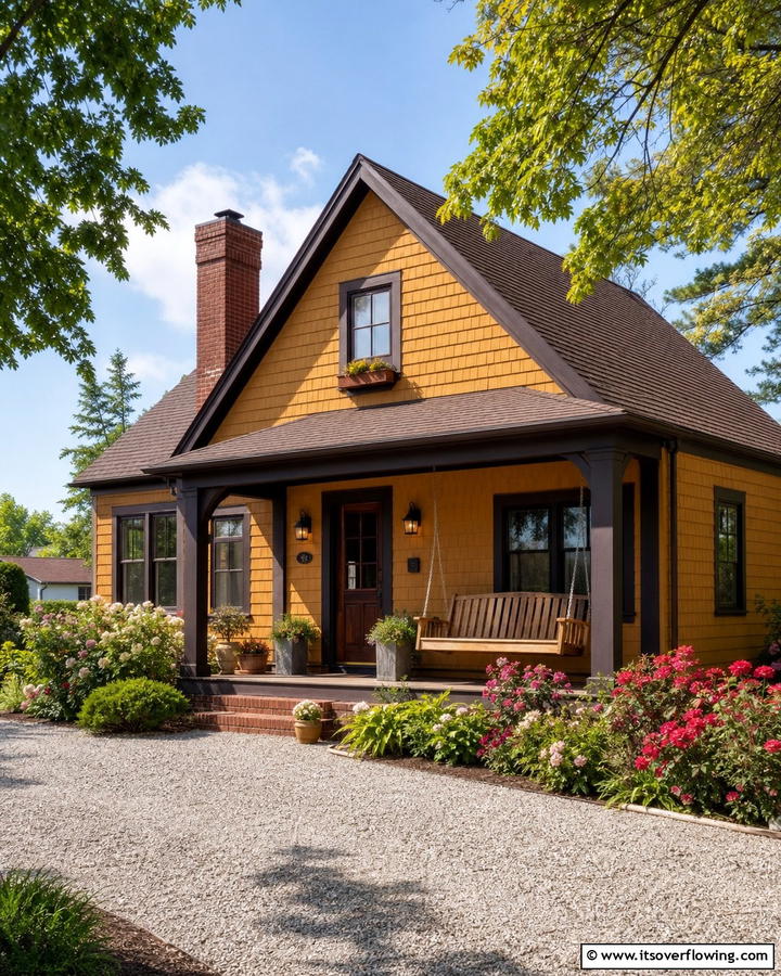 Warm Mustard Clay for Vintage Appeal - 20 Home Designs Using Natural Clay Siding Colors
