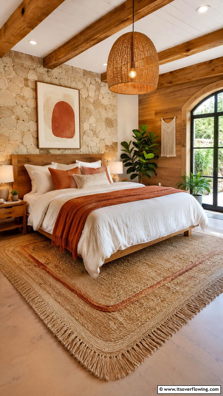 Warm Natural Fibers - 30 Bedroom Rug Ideas to Anchor and Elevate Your Decor