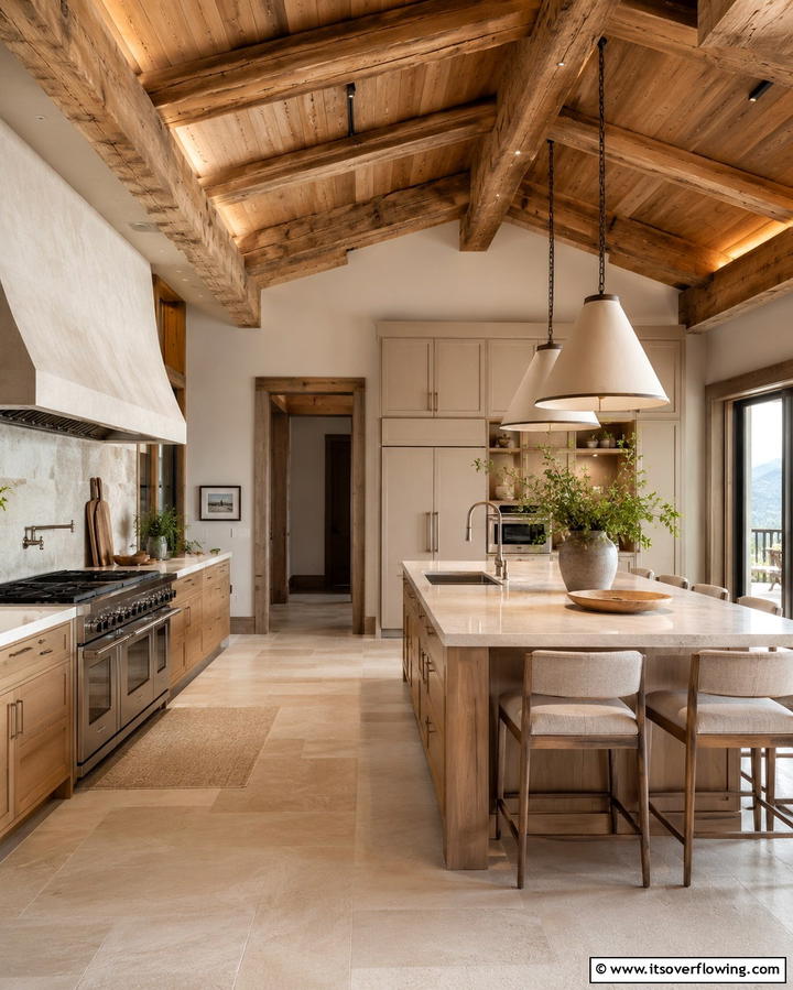 Warm Neutral Color Palettes - 25 Mountain House Kitchen Ideas for Rustic Charm