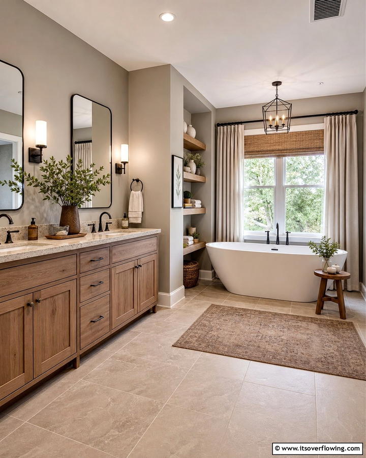 Warm Neutral Color Palettes - 25 Cozy Bathroom Ideas for a Relaxing Space