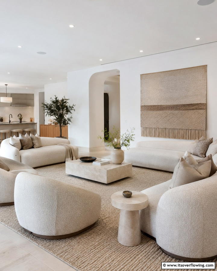 Warm Neutral Palette - 30 Pinterest Living Room Decor Ideas for 2024 Trends